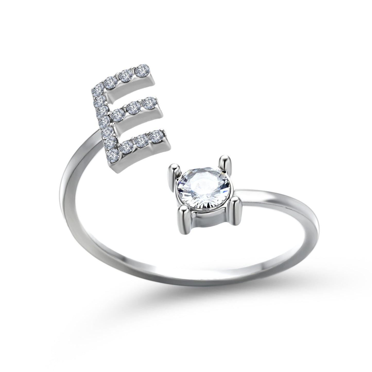 Noa Voitté™ | Couple Rings with Initials – Adjustable, A–Z Letters, Gold/Silver/Rose Gold