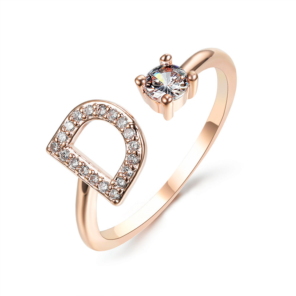 Noa Voitté™ | Couple Rings with Initials – Adjustable, A–Z Letters, Gold/Silver/Rose Gold