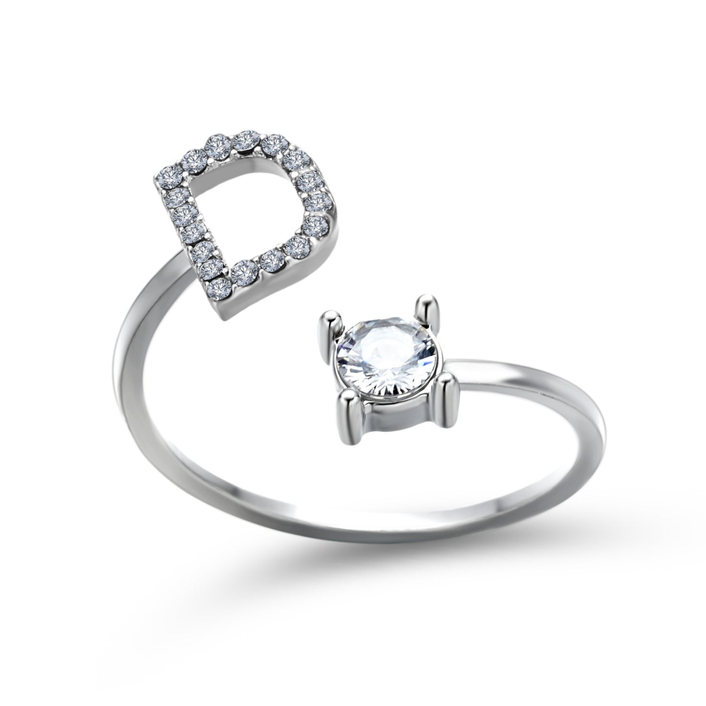 Noa Voitté™ | Couple Rings with Initials – Adjustable, A–Z Letters, Gold/Silver/Rose Gold