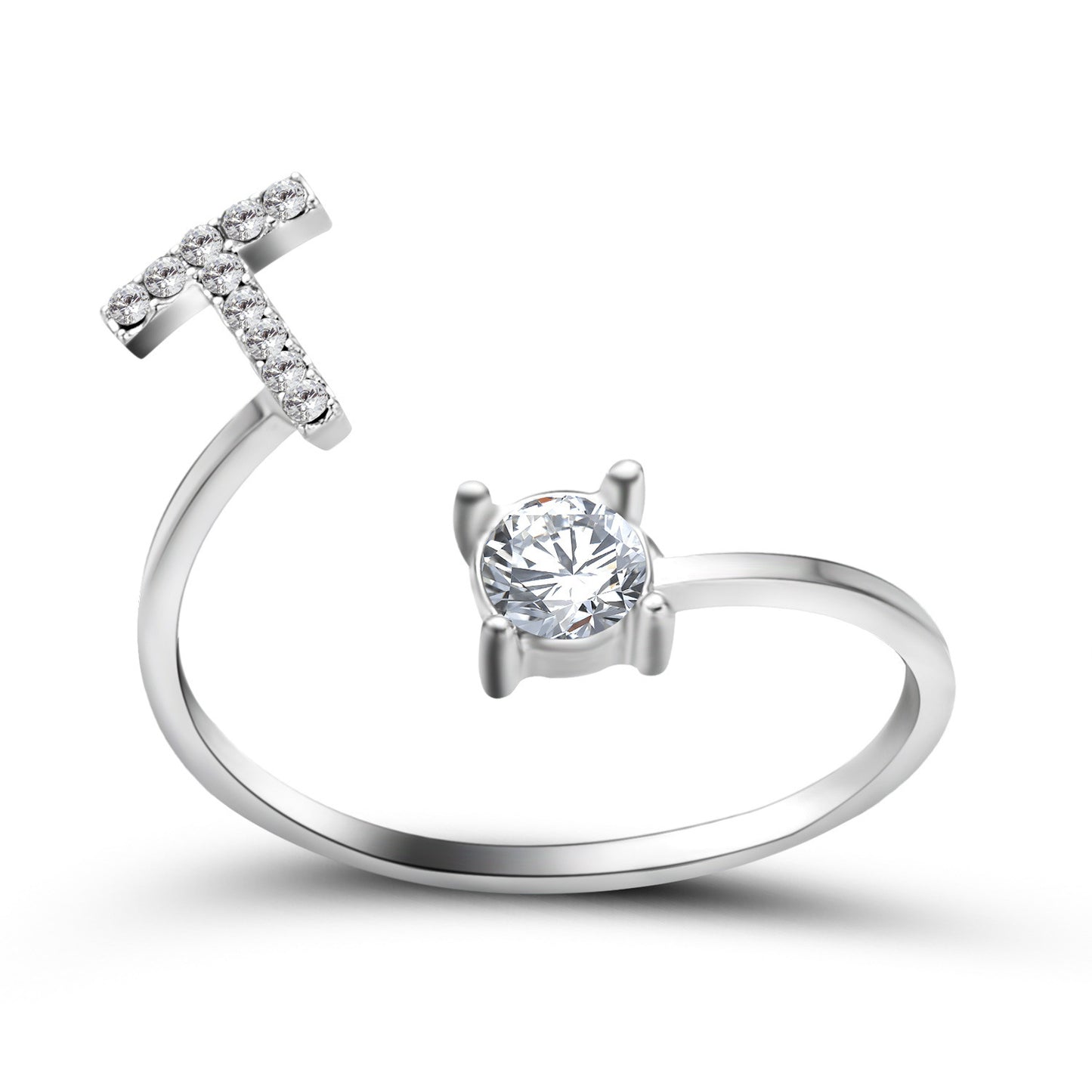 Noa Voitté™ | Couple Rings with Initials – Adjustable, A–Z Letters, Gold/Silver/Rose Gold