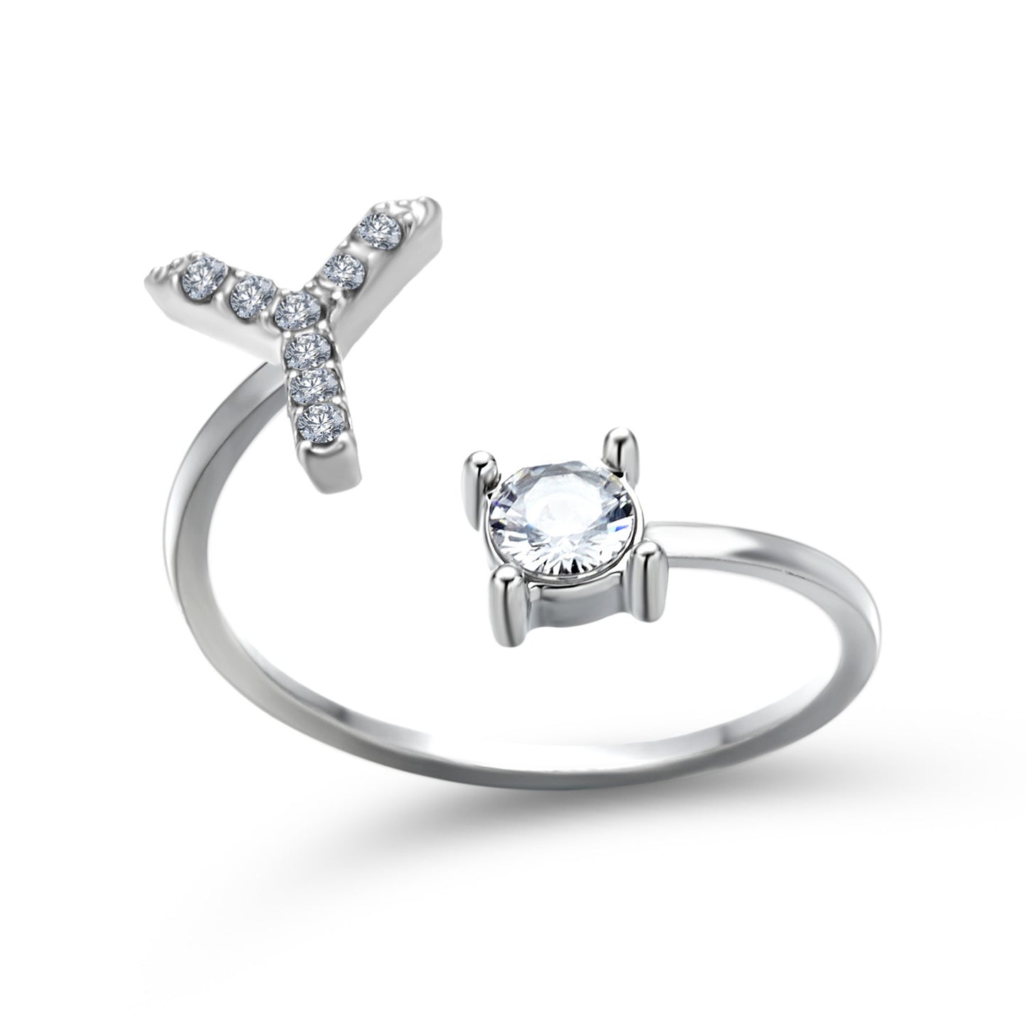 Noa Voitté™ | Couple Rings with Initials – Adjustable, A–Z Letters, Gold/Silver/Rose Gold