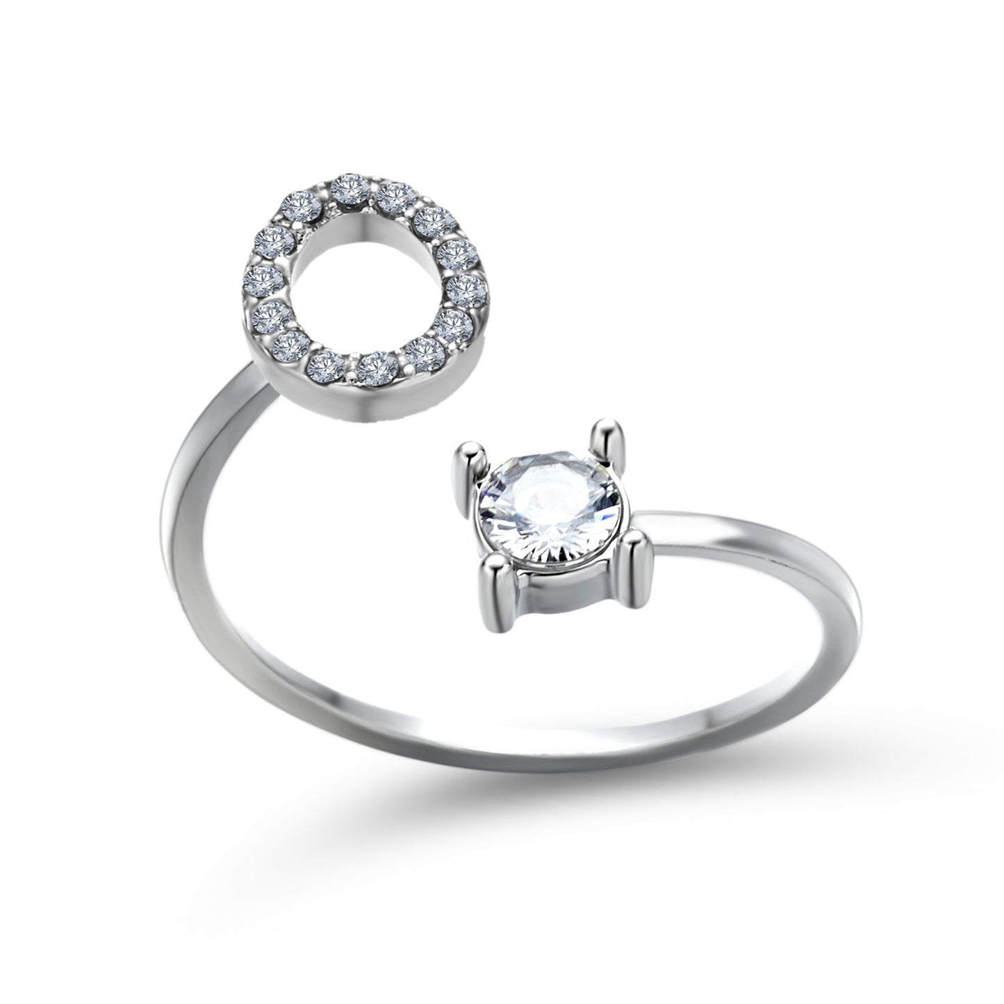 Noa Voitté™ | Couple Rings with Initials – Adjustable, A–Z Letters, Gold/Silver/Rose Gold