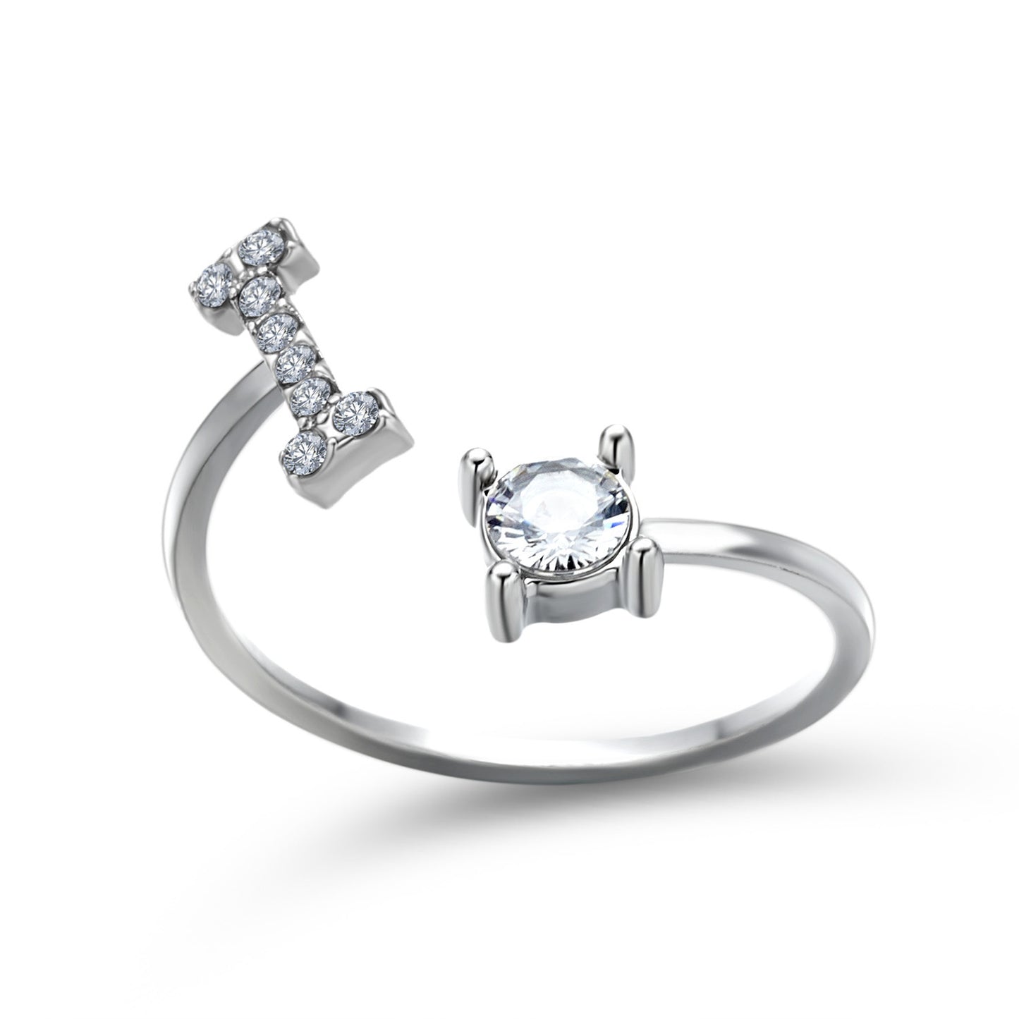 Noa Voitté™ | Couple Rings with Initials – Adjustable, A–Z Letters, Gold/Silver/Rose Gold