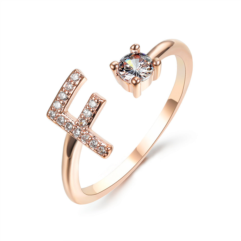 Noa Voitté™ | Couple Rings with Initials – Adjustable, A–Z Letters, Gold/Silver/Rose Gold